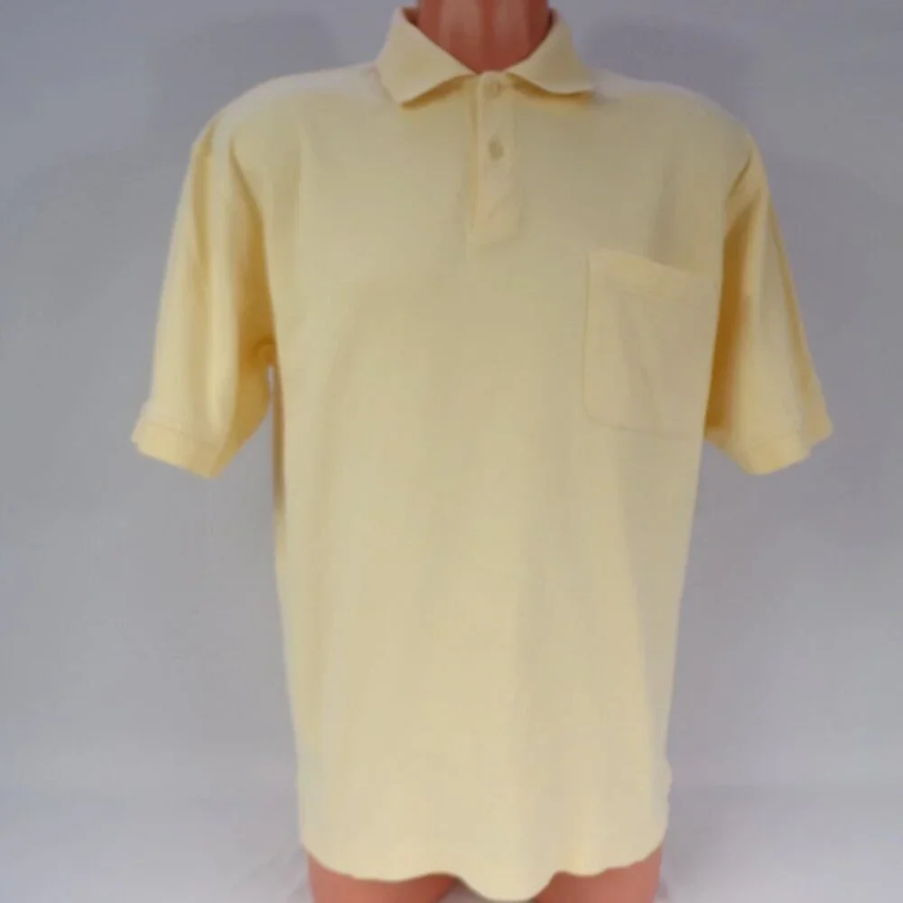 IZOD Polo Shirt Mens Medium Light Yellow Short Sleeve - Picture 1 of 6